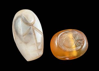 Sasanian & Neo-Babylonian Stone Seal Bead & Duck Weight