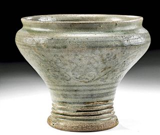 16th C. Thai Sawankhalok Celadon Pottery Jar