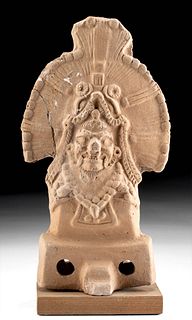 Maya Jaina Pottery Rattle of Ancestral Figure