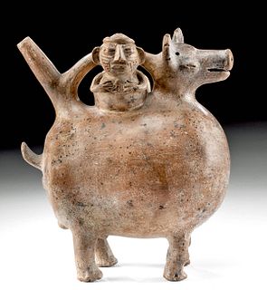 Rare Vicus Pottery Llama Vessel - ex Museum