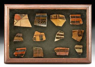 Framed Native American Puebloan Pottery Shards