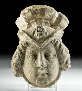 14th C. Spanish Medieval Limestone Carving of Youth