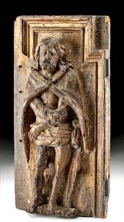 16th C. Italian Coppered Wood Tabernacle Door