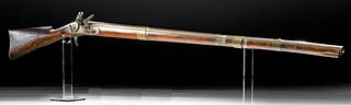 18th C. English Wood, Brass & Steel Sealing Gun