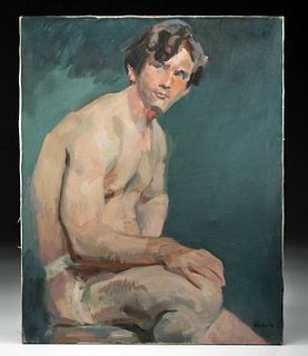 Helprin (Draper Student) Painting of Nude Male, 1960s