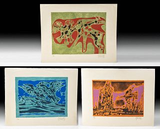 3 Yargo de Lucca Color Serigraphs, Canada Suite, 1970s