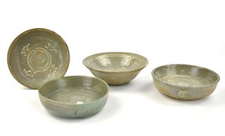 4 Small Korean Celadon Washer, 13-14th C.