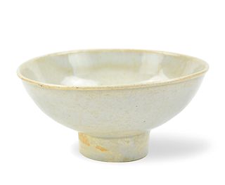 Chinese Qingbai Glazed Stem Bowl, Yuan Dynasty