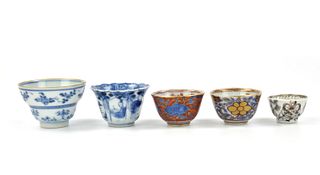 Group of 5 Porcelain Cups, Kangxi Period
