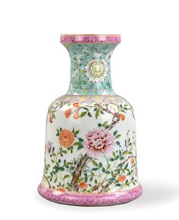 Chinese Famille Rose Bell Shape Vase, 19-20th C.