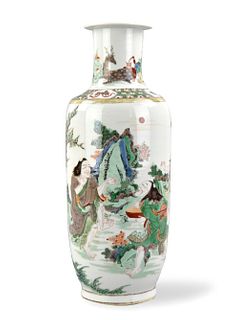 Chinese Famille Verte Vase w/ LiuHai, 19th C.