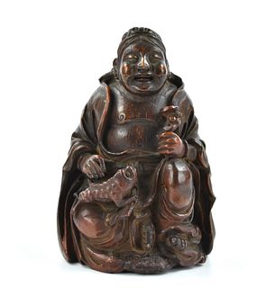 A Chinese Carved Bamboo Figure, Qing Dynasty