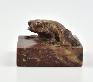 Chinese Soapstone Seal with Frog, Qing Dynasty