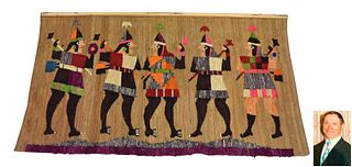 Large Peruvian Wall Hanging w/ Figures, 18th C.