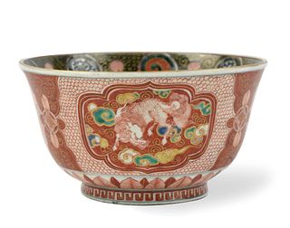 Large Japanese Kutani Bowl, Meiji Period