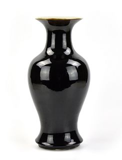 Chinese Black Glazed Vase ,19th C.