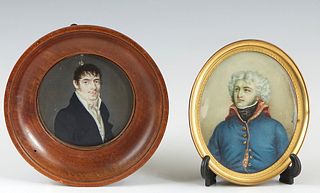 French School, "Portrait of General Kleber," 19th c., miniature, signed Romieux right center, presented in an oval brass frame, H.-3 1/2 in., W.- 2 7/
