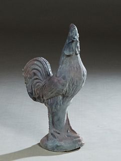 Cast Iron Rooster Garden Decoration, 20th/21st c., H.- 24 in., W.- 7 in., D.- 14 in.
