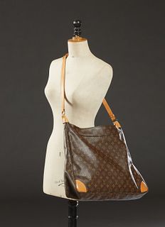 Louis Vuitton Boulogne 50 Shoulder Bag, in brown monogram coated canvas with vachetta brown handles and golden brass hardware, opening to a brown canv