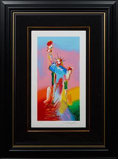 Peter Max (1937-, New York/Germany), "Statue of Liberty," 2016, serigraph, editioned 487/495 lower left, embossed with artist name and date lower left