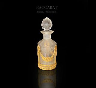 A Rare Pair of Enamel Painted Opaline Perfume Bottle