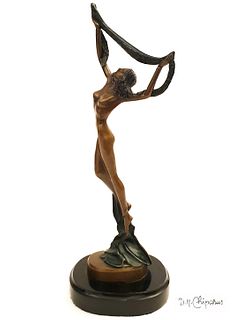 Isadora Dancer, Post Chiparus Patinated Bronze Figurine