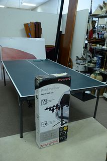 Two Piece Lot to include two part ping pong table along with Hollywood rack "Road Runner" bike rack. 