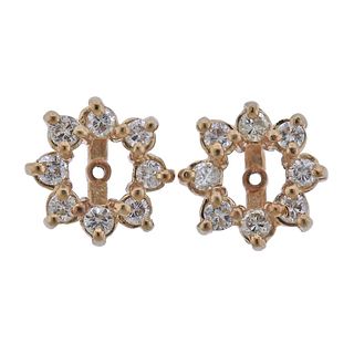 14k Gold Diamond Earrings Jackets Enhancers