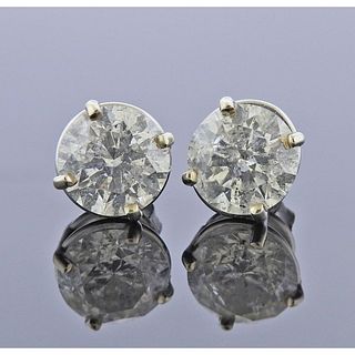 14k Gold 3.00ctw Diamond Stud Earrings