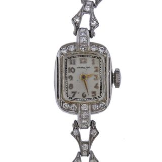 Hamilton Mid Century 14k Gold Diamond Lady's Watch