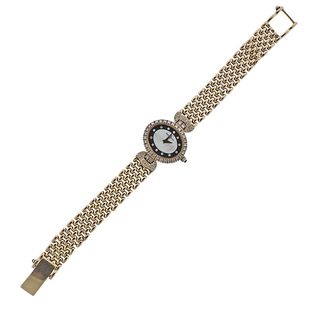 Baume & Mercier 18k Gold Diamond MOP Onyx Watch