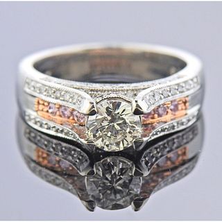 Martin Flyer Platinum 14k Gold Diamond Engagement Ring 
