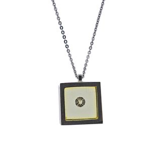Modernist 1970s Gold Diamond Crystal Necklace