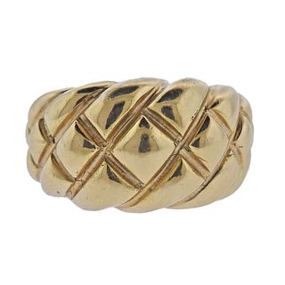 French Vintage 18k Gold Woven Ring