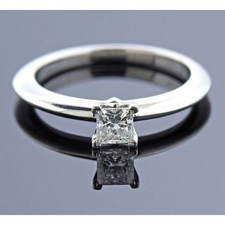 Tiffany & Co 0.31ct VS2 F Princess Diamond Engagement Ring 