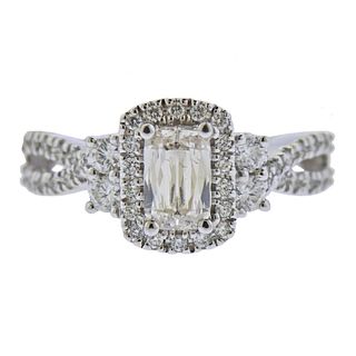 Ashoka GIA 1.61ctw Diamond Gold Engagement Ring