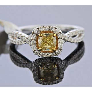 Dalumi GIA Fancy Yellow Diamond Gold Engagement Ring