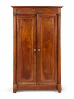 A Louis Philippe Gilt Metal Mounted Walnut Armoire
