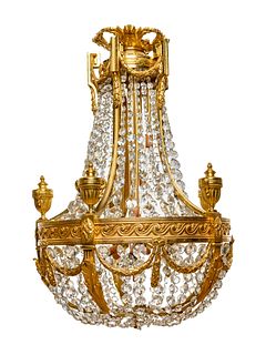 A French Neoclassical Style Gilt Bronze Ten-Light Chandelier