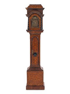 A Continental Marquetry Grandmother Clock