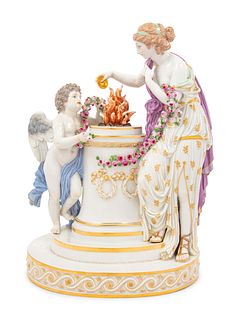 A Meissen Porcelain Figural Group of Sacrifice and Friendship