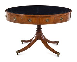 A Regency Mahogany Oval Drum Table