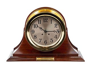 A Chelsea Mahogany and Brass Ship's Bell Clock