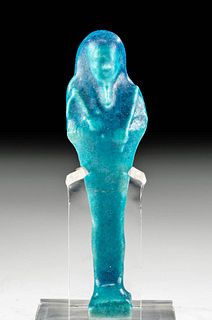 Egyptian Glazed Faience Ushabti w/ Blue Hue