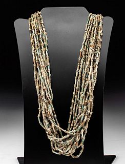 Beautiful Egyptian Faience Bead Multi-Strand Necklace