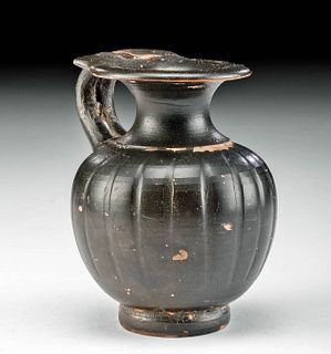 Greek Campanian Black Glazed Pottery Olpe