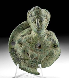 Roman Brass Protome w/ Bust of Female