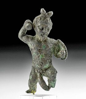 Roman Leaded Bronze Ithyphallic Dwarf Figure - Priapus