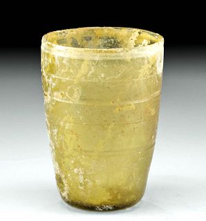 Roman Glass Cup - Vibrant Green Hue