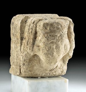 5th C. Romano-Celtic Limestone Corbel w/ Figure